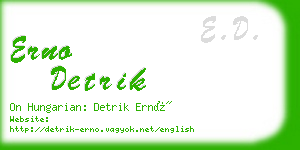 erno detrik business card
